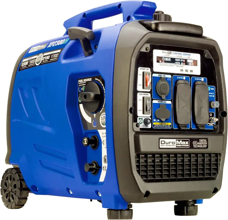 2300W Quiet Dual-Fuel Inverter Generator – Gasoline or Propane Powered, Digital Display & RV/Backup Emergency Ready
