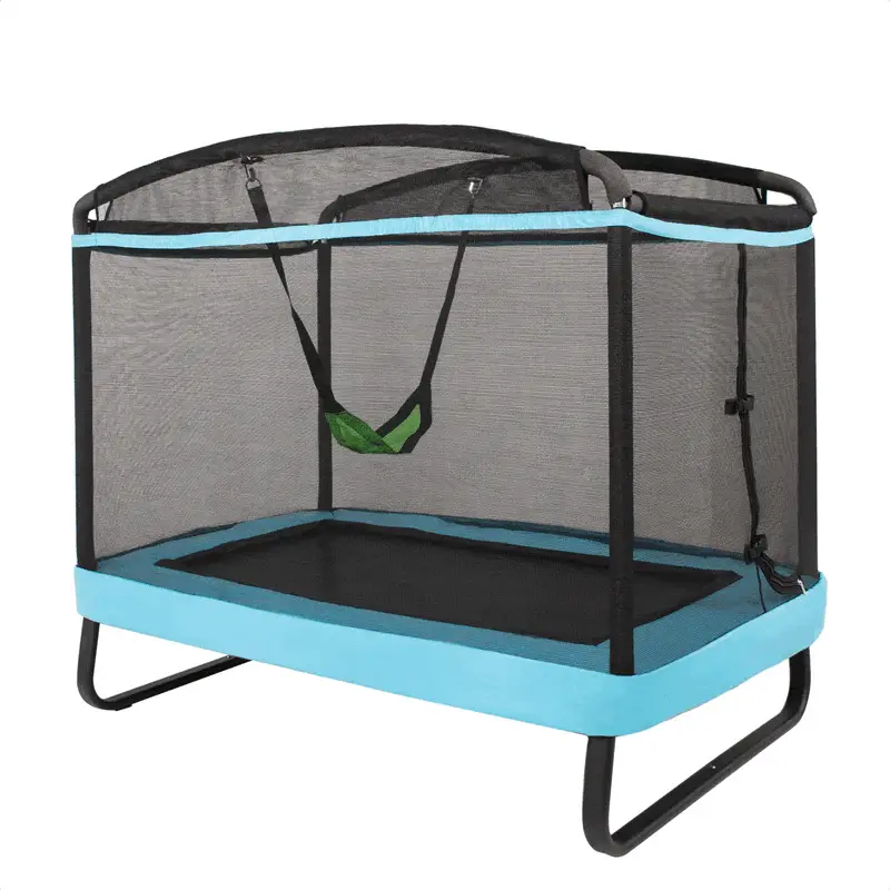 6-Foot ASTM-Certified Kids' Trampoline – Rectangular Bounce Pad with Enclosure Net, Swing Attachment, and 220 lb Weight Limit (Ages 3–8) 2