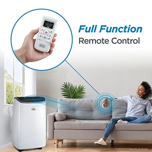 8,000 BTU Portable Air Conditioner – Compact Cooling for Up to 350 Sq Ft, Remote & Casters Included