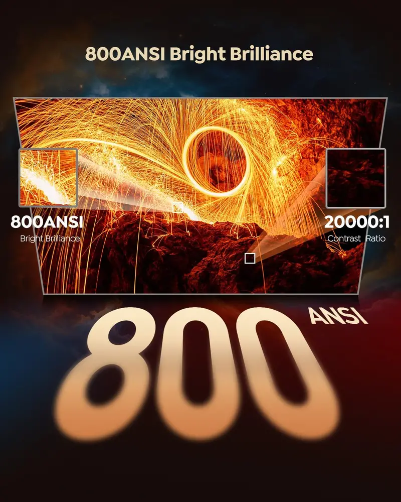 All-Weather Smart Projector Optimized for Outdoor Use — 4K Playback, Licensed Apps, and Dual-Band WiFi/Bluetooth