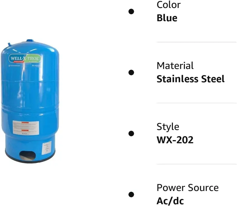 Amtrol Well-X-Trol WX-202 Pressure Tank – 20-Gallon Steel Expansion Tank with Durable Polypropylene Liner 2