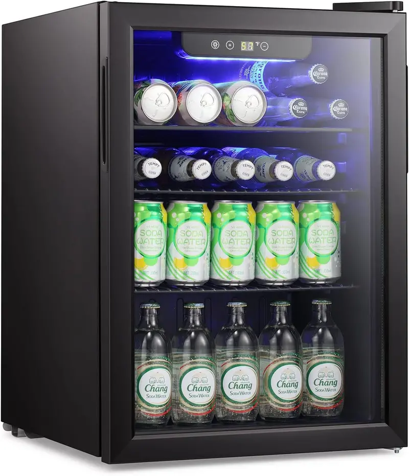 Antarctic Star Freestanding 68-Can Beverage Cooler with Tempered Glass Door and Digital Temperature Control
