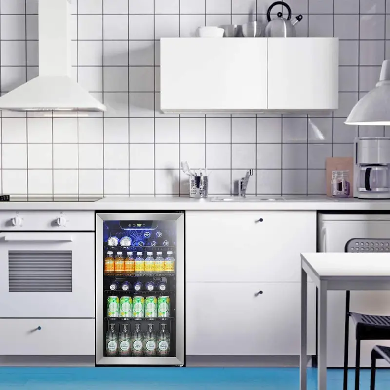 Antarctic Star Freestanding 68-Can Beverage Cooler with Tempered Glass Door and Digital Temperature Control