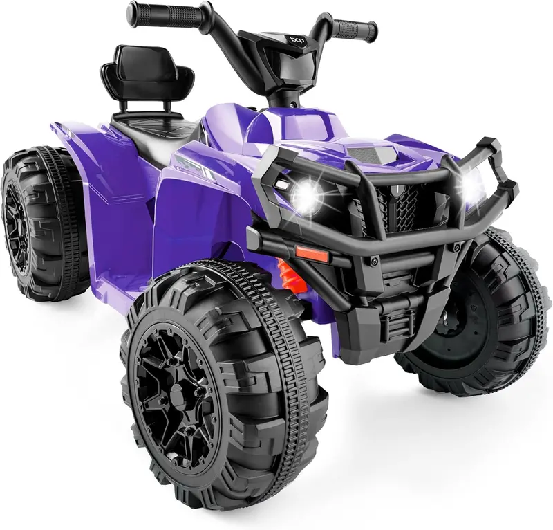 Best Choice Products 12V Kids Electric ATV Quad – Bluetooth Audio, LED Headlights, Treaded Tires & 2.4 mph Max Speed