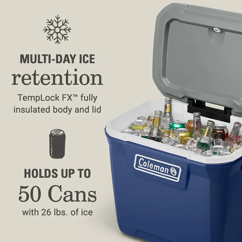 Coleman 100-Quart Wheeled Hard-Sided Cooler – Leakproof Insulated Design with Up to 5 Days of Ice Retention