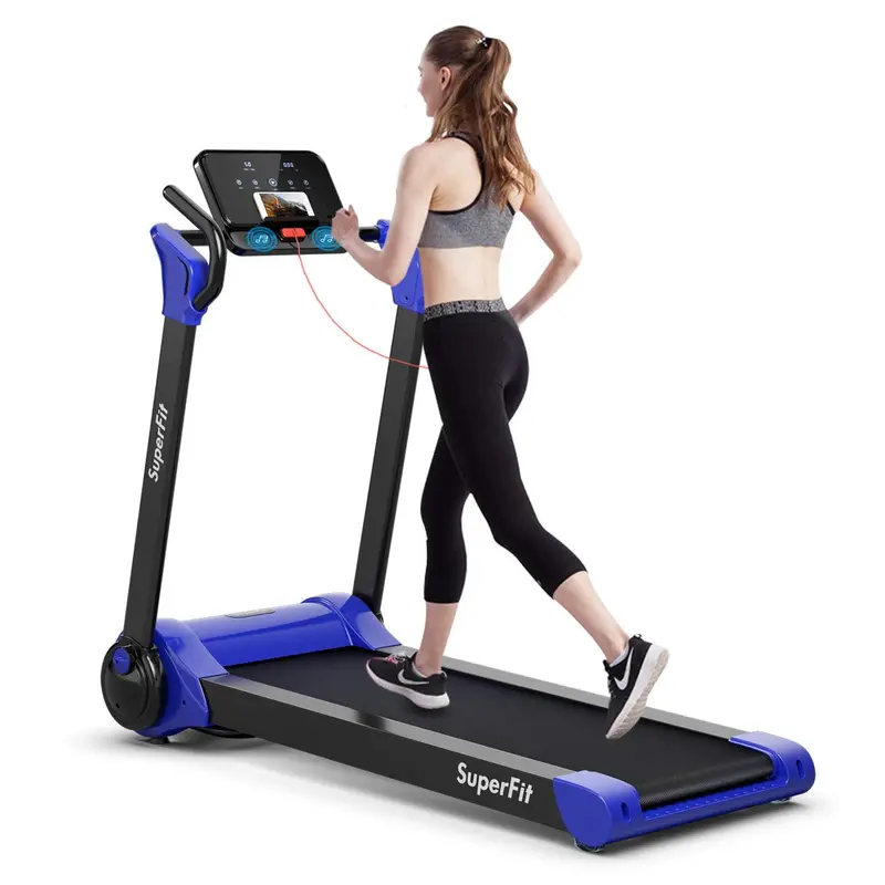 Compact Folding Treadmill with 2.25HP Motor and 8-Stage Cushioning System