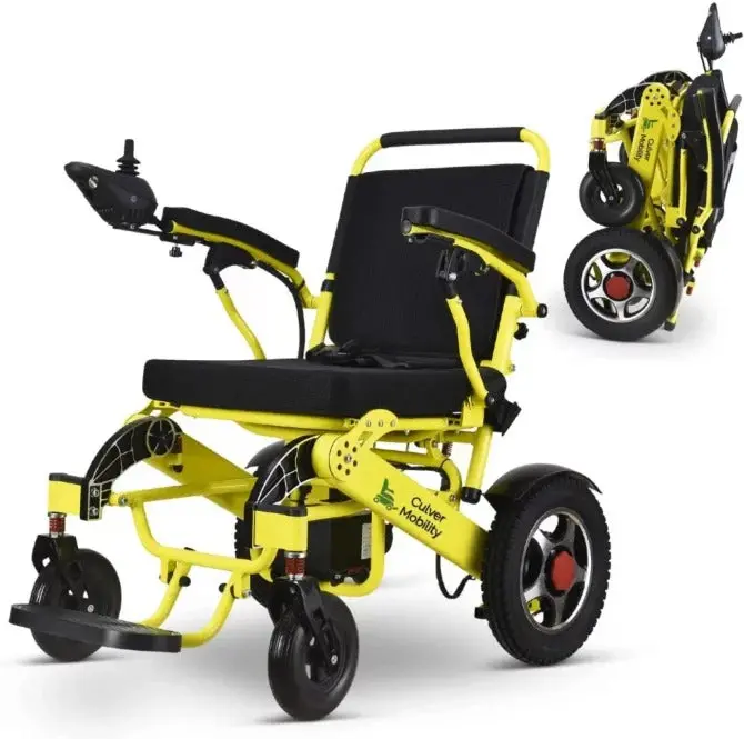 Culver Mobility Foldable Power Wheelchair – FAA-Approved Compact Scooter with Ramp Accessory (Silver, 17.5" Seat) 2