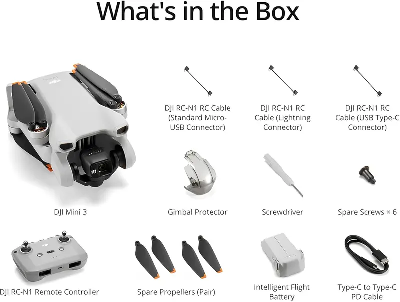 DJI Mini 3 Drone – Beginner-Friendly 4K Camera Quadcopter with 38-Minute Flight Time, Vertical Shooting Mode, GPS Return-to-Home, and 10km Video Transmission