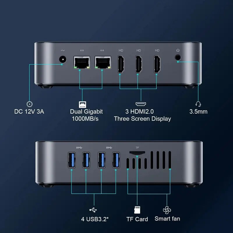 DreamQuest Mini Desktop PC Preloaded with Windows 11 Pro – Compact Business Computer