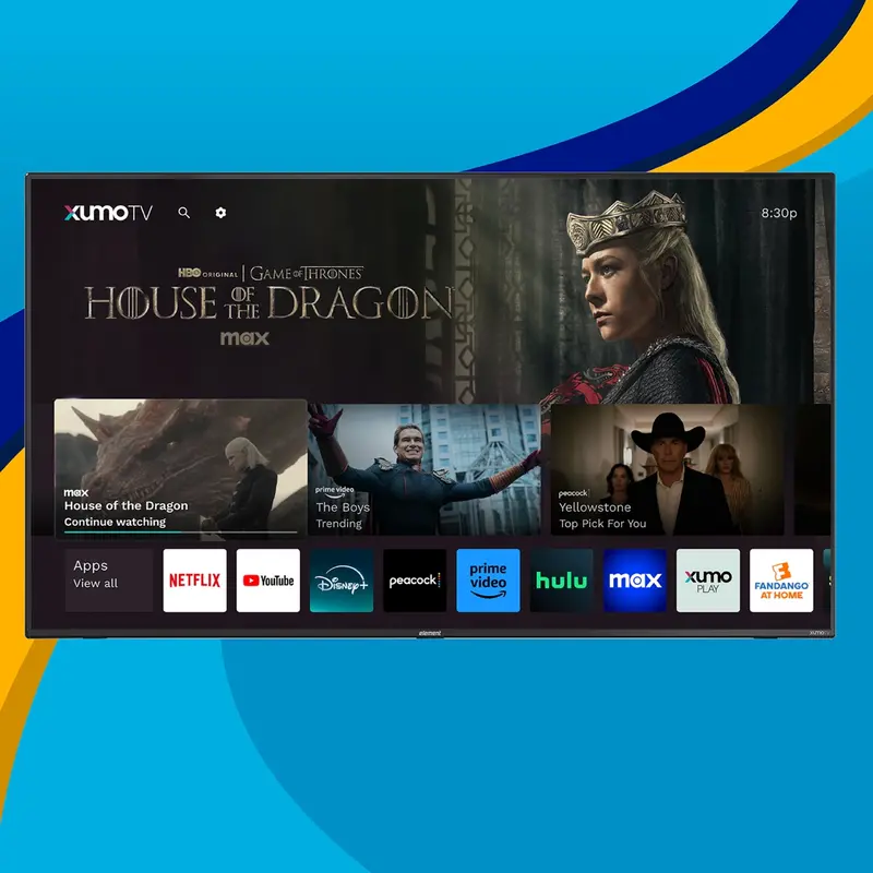 Element 43-Inch Xumo Smart TV – 4K Ultra HD Display with Dolby Vision, HDR, and High-Performance 120Hz Panel