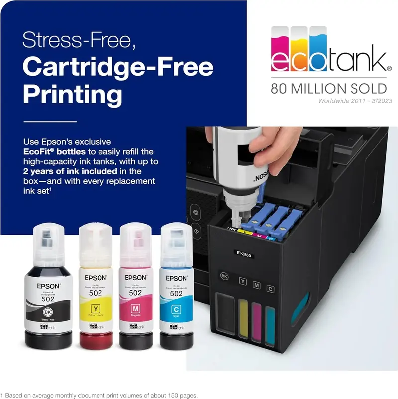 Epson EcoTank ET-4800 Wireless All-in-One Printer — Cartridge-Free Ink System, ADF, Fax & Ethernet