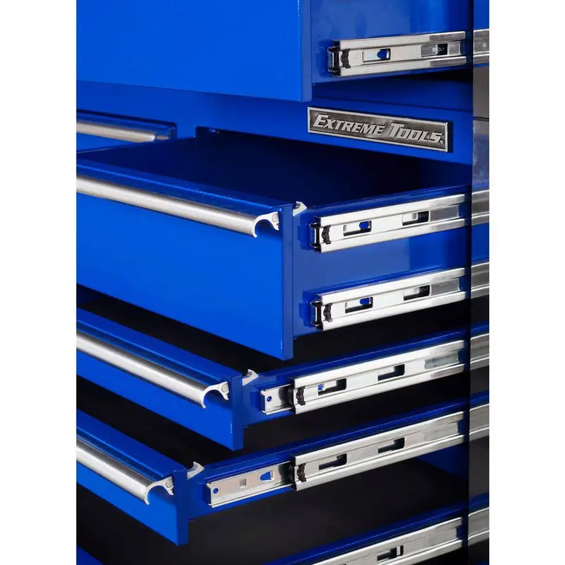 Extreme Tools THD552112RCBL Blue Roller Cabinet – 55" 12-Drawer Industrial-Grade Tool Chest with Smooth-Glide Slides