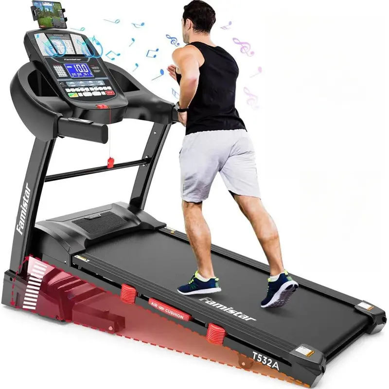 Famistar Compact Foldable Treadmill – 4.5HP Motor, 15 Auto Incline Settings, 10 MPH Top Speed, 300-Lb Weight Capacity