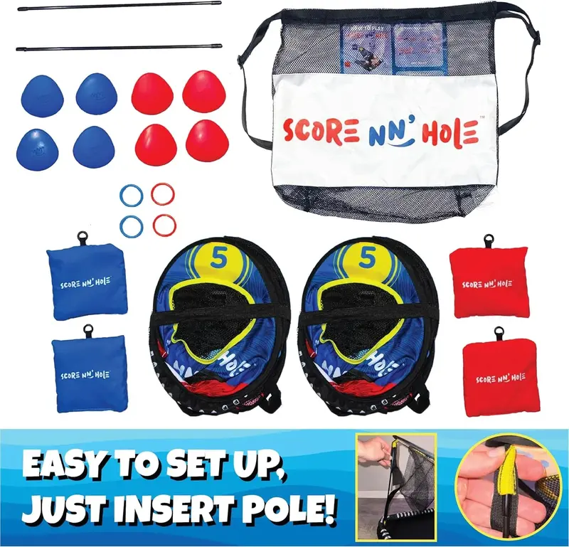 Floating Water Game Set – Combines Stone Skipping and Cornhole for Pool or Lake Play