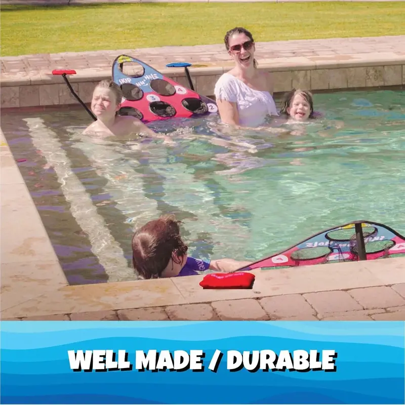 Floating Water Game Set – Combines Stone Skipping and Cornhole for Pool or Lake Play