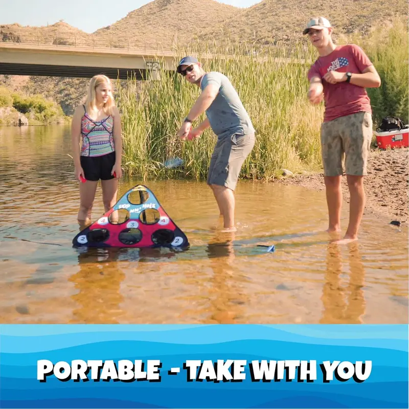 Floating Water Game Set – Combines Stone Skipping and Cornhole for Pool or Lake Play