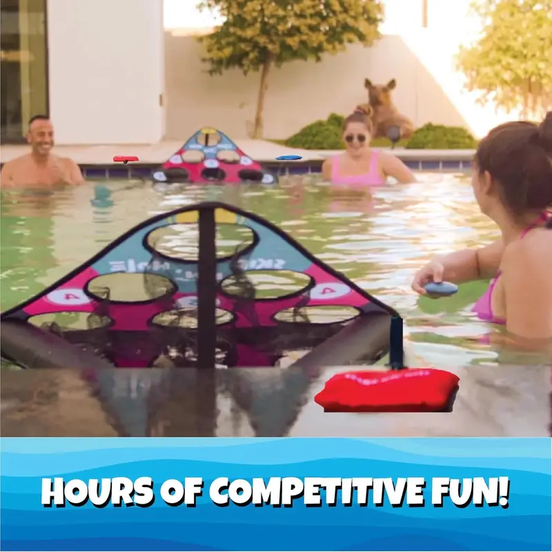 Floating Water Game Set – Combines Stone Skipping and Cornhole for Pool or Lake Play
