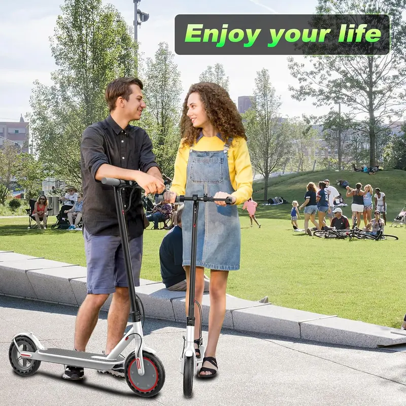 Foldable 350W Electric Commuter Scooter – 8.5" Solid Tires, 19 MPH Max Speed, App-Controlled Dual Braking