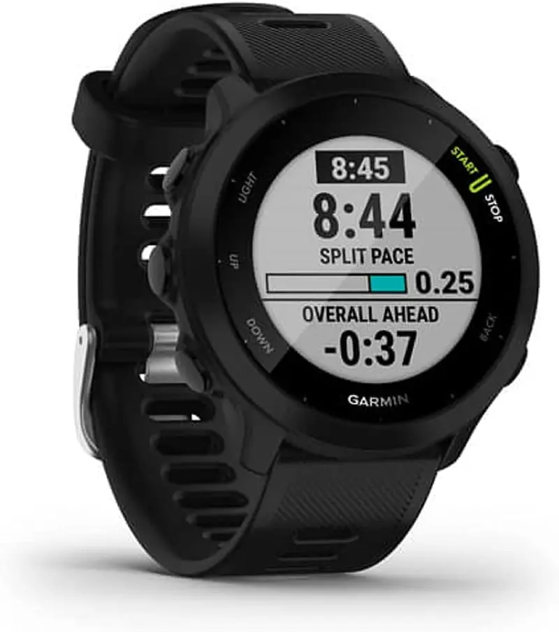 Garmin Forerunner 55 GPS Running Watch – Advanced Metrics Including Heart Rate Monitoring, PacePro Training Plans, and Up to 2 Weeks of Battery Life