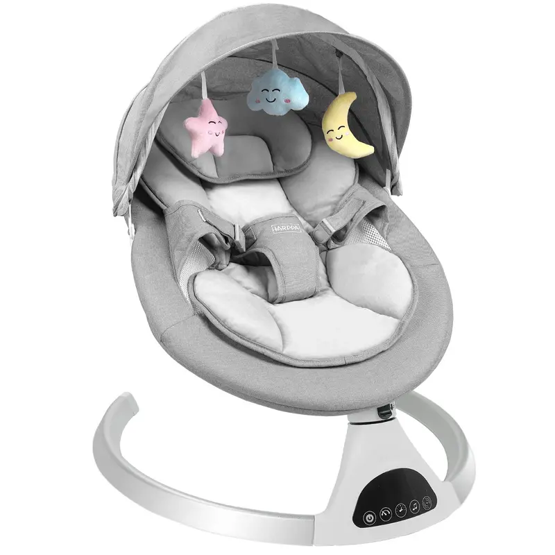 HARPPA Battery-Powered Baby Swing with 5 Adjustable Rocking Speeds and Calming Features for Newborns and Young Children