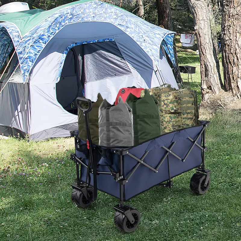 Heavy-Duty Collapsible Utility Wagon with Telescoping Handle and All-Terrain Wheels 2