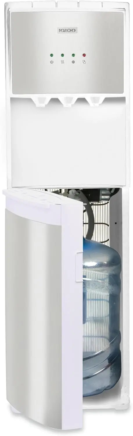 Igloo Top-Loading Dual-Temp Water Cooler – Black Stainless Finish with Hot & Cold Functions