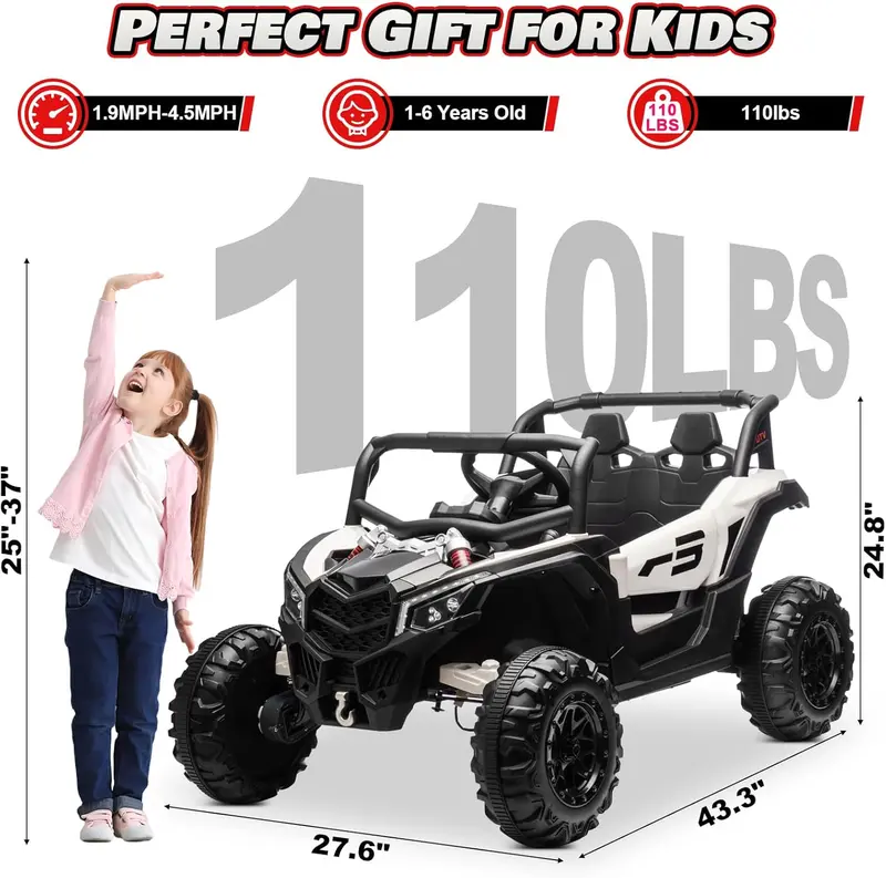 JOYRACER Bluetooth 4WD RC Car for Kids – MP3 Playback, LED Headlights & Enhanced Shock Absorption