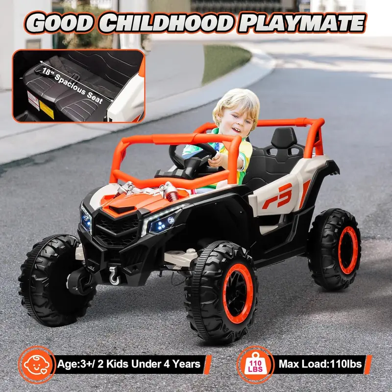 JOYRACER Bluetooth 4WD RC Car for Kids – MP3 Playback, LED Headlights & Enhanced Shock Absorption