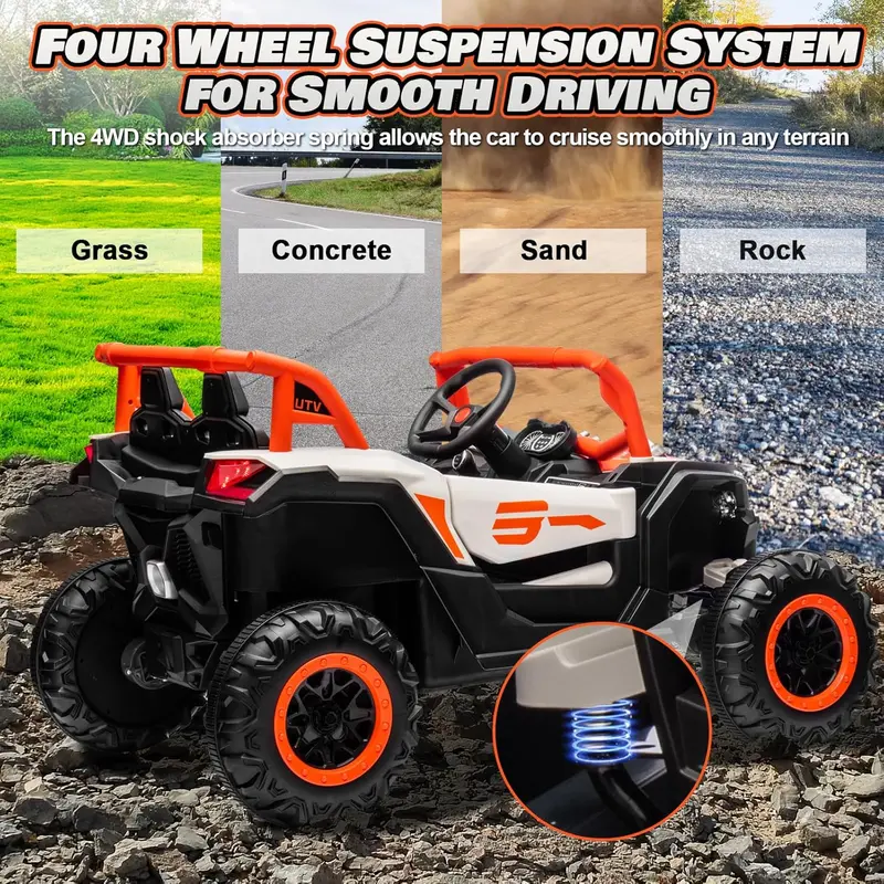 JOYRACER Remote-Controlled Kids' RC Car Featuring 4x150W Motors & Bluetooth Audio