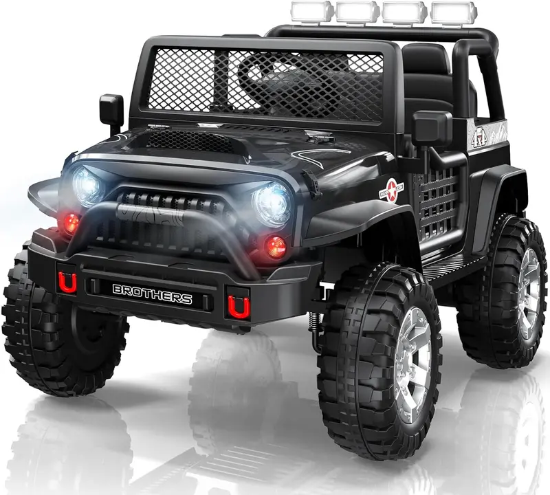 L8 Dual-Seat 12V Ride-On Vehicle – Remote-Controlled Electric Car Featuring Bluetooth Speaker, Three-Speed Settings, LED Lights & Multi-Mode Audio