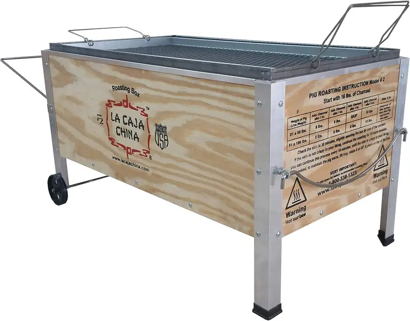 La Caja China Model #2 Pig Roaster – Heavy-Duty Outdoor Roasting Box with 100-Pound Capacity and Traditional Cuban Design