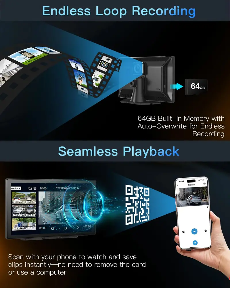Laviay Wireless CarPlay Head Unit – 4K Dash Cam Integrated Infotainment System for Modern Vehicles