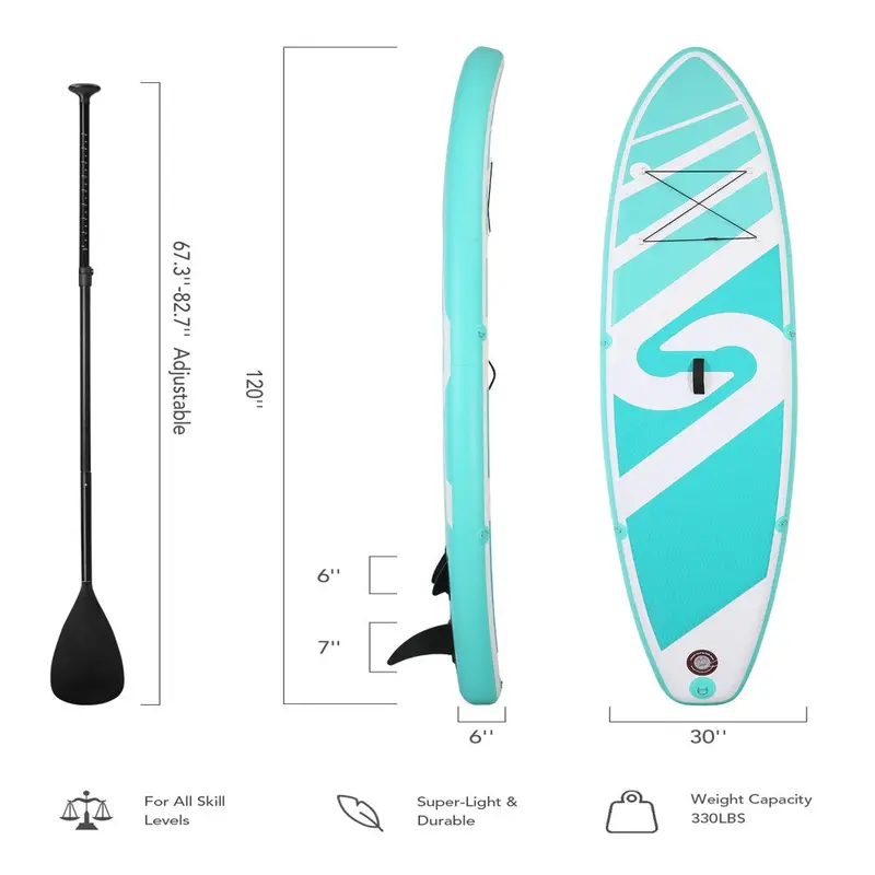 Marnur 6-Inch Thick Inflatable Stand-Up Paddle Board (SUP) for Stability and Performance
