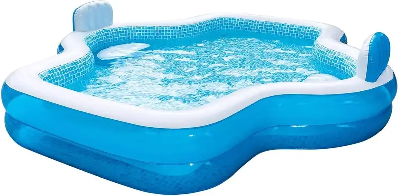 Members Mark 10-Foot Inflatable Family Pool – Upgraded Version with Two Ergonomic Backrest Seats for Enhanced Comfort and Relaxation