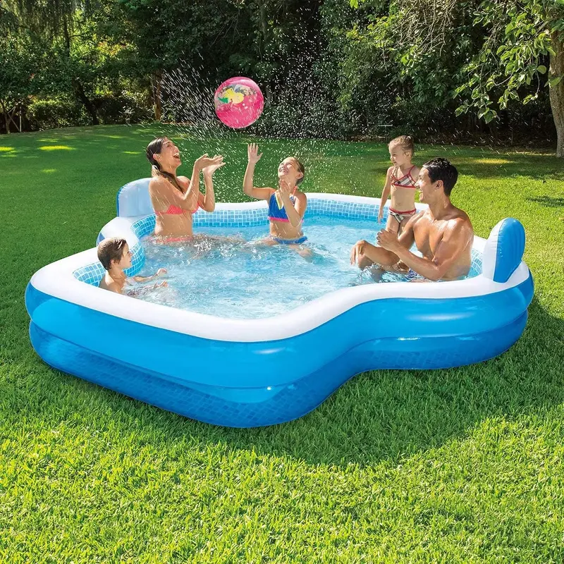 Members Mark 10-Foot Inflatable Family Pool – Upgraded Version with Two Ergonomic Backrest Seats for Enhanced Comfort and Relaxation 2