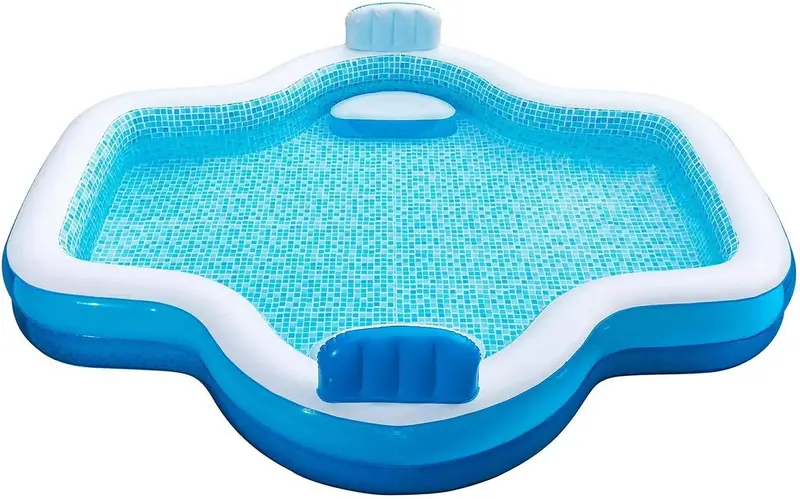 Members Mark 10-Foot Inflatable Family Pool – Upgraded Version with Two Ergonomic Backrest Seats for Enhanced Comfort and Relaxation