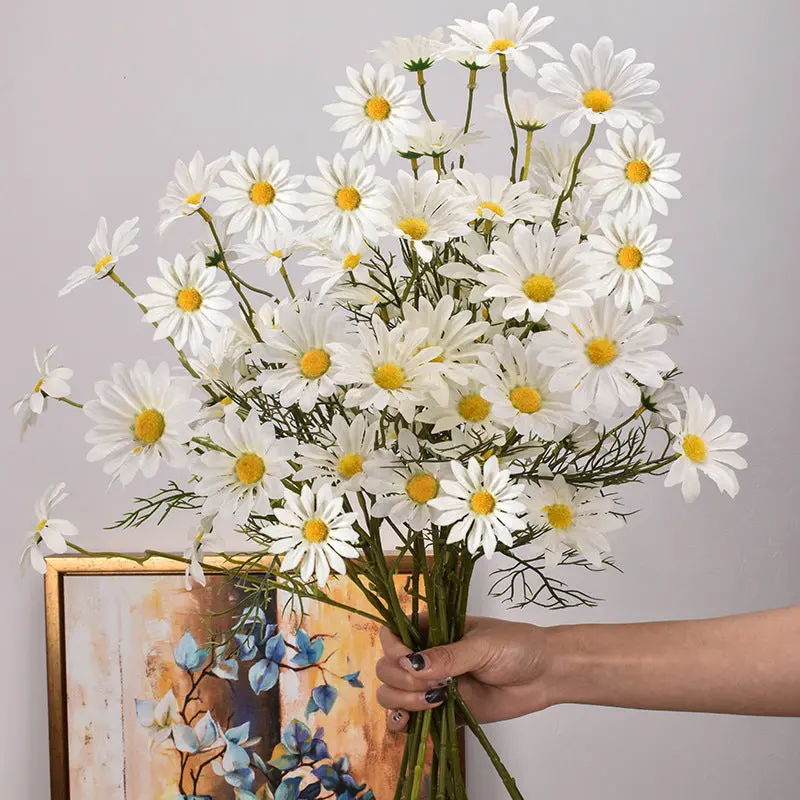 New York Aster Silk Stem Bundle – Five-Head Branch for Seasonal Tabletop and Wall Displays 2