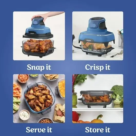 Ninja Crispi 5-in-1 Portable Glass Air Fryer with Dual Batch Containers