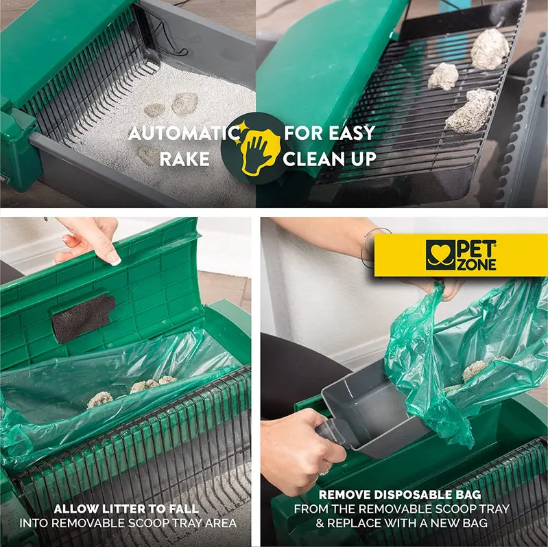 Pet Zone Smart Scoop Self-Cleaning Litter Box – No Subscription or Refills Needed