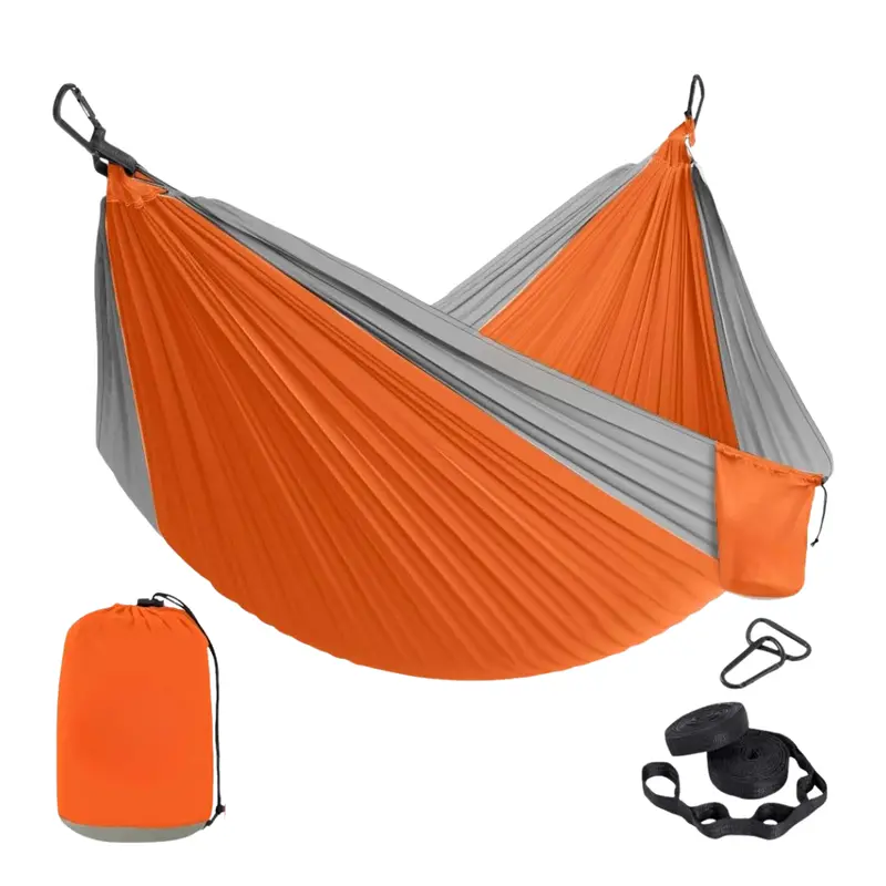 Premium Nylon Hammock with Heavy-Duty Tree Straps and Reinforced Steel Carabiners