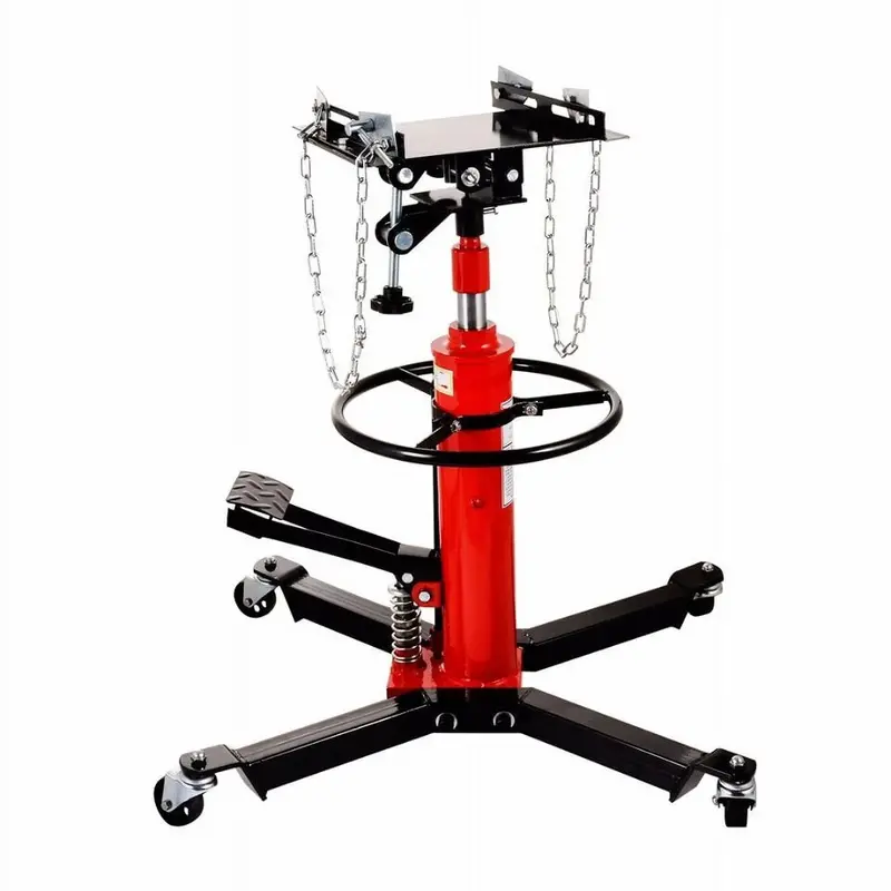 Red 1660-Lb Hydraulic Transmission Jack – Vertical Lift with 360° Rotating Casters and 33"–70" Adjustable Height Range