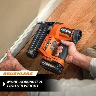 RIDGID 18V Brushless Cordless Nailer Combo Kit – Brad + Finish Nailers, Dual Batteries, Fast Charger, Pro Build