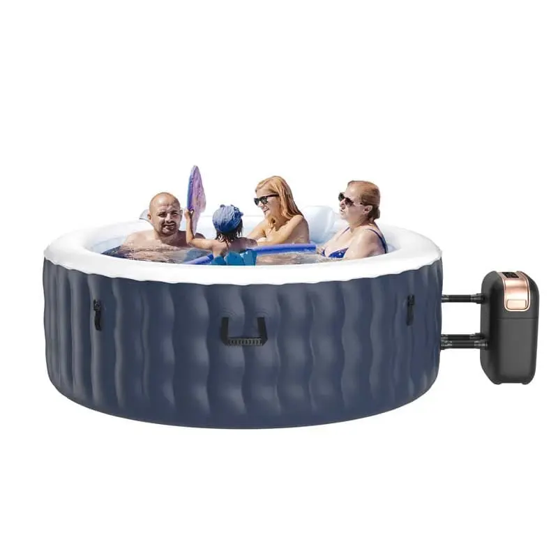SaluSpa 4-Person Inflatable Hot Tub – 108 Jet Bubble System, Rapid-Inflation Pump & Carry Bag Included