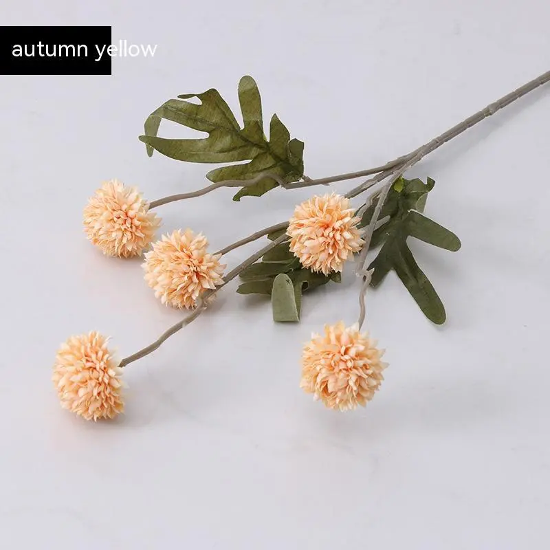 Silk Dandelion Stem Set – Five-Head Branch for Wedding Decor and Interior Styling (67 cm)