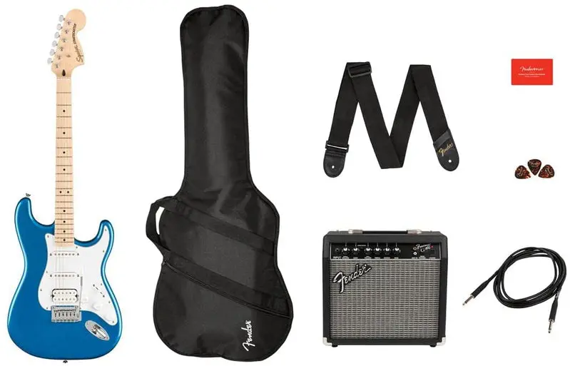 Squier Affinity Stratocaster HSS Electric Guitar – Maple Fingerboard & Lake Placid Blue Finish