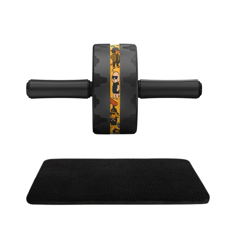 Sturdy Dual-Wheel Ab Roller Featuring Steel Frame, Ergonomic Knee Cushion & Core Stability Design