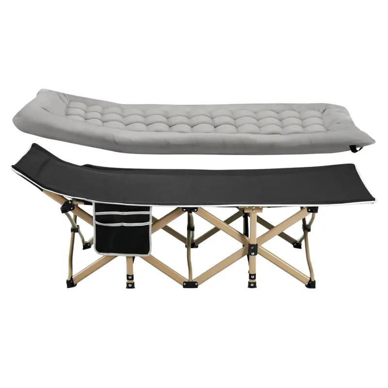Wide-Base Folding Camping Cot — 28" Support Surface and 600 lb Load Capacity