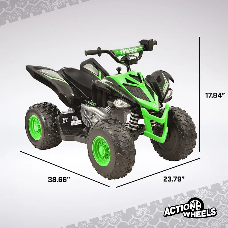 Yamaha Raptor 12V Kids’ Ride-On ATV – Realistic Quad Design, 5 MPH Max Speed, Recommended for Ages 3+